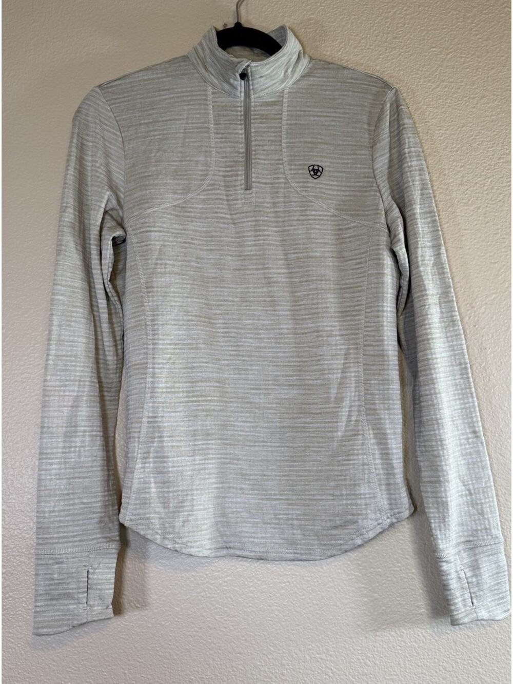 Ariat Shirt Womens M Gray AriatTEK Heat Series 1/4 Zip Riding Performance